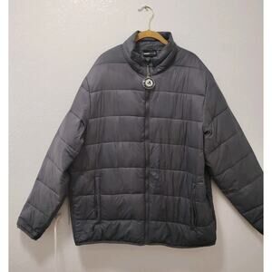 Swiss Tech dark grey puffer coat jacket mens Xlarge full zip Pockets